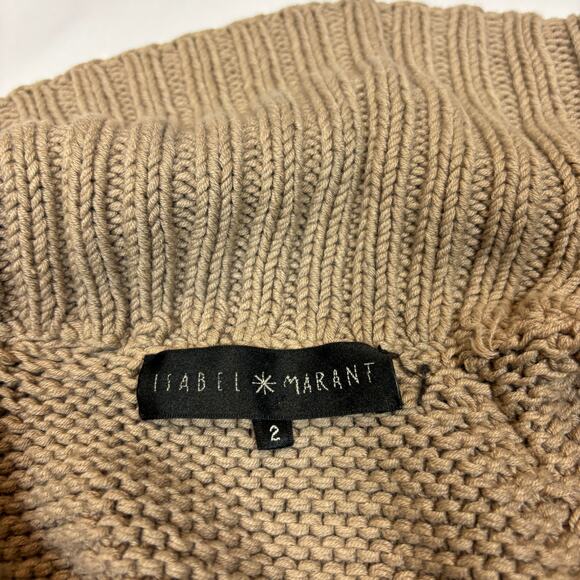 Isabel Marant Chunky Knit Belted Cardigan Shawl Collar Women's 2/M - Picture 4 of 11